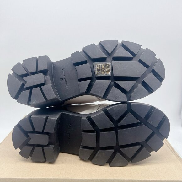 TORY BURCH CHELSEA LUG-SOLE Platform ANKLE BOOT White Leather US 7.5 $428 - Picture 10 of 13